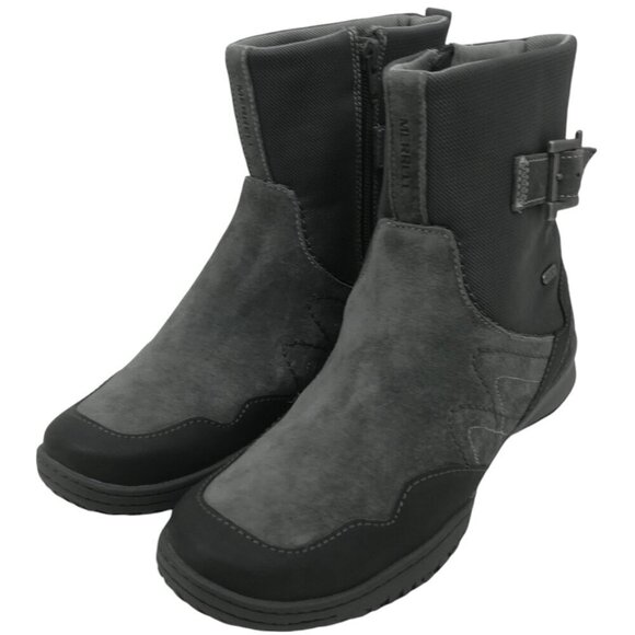 Merrell Albany Granite Gray Waterproof Dry Ankle Boots Size 7.5 Chelsea Zip - Picture 1 of 15